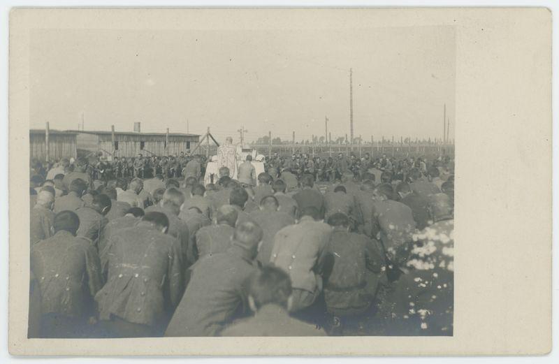 Nabożeństwo w obozie jenieckim w Szczypiornie