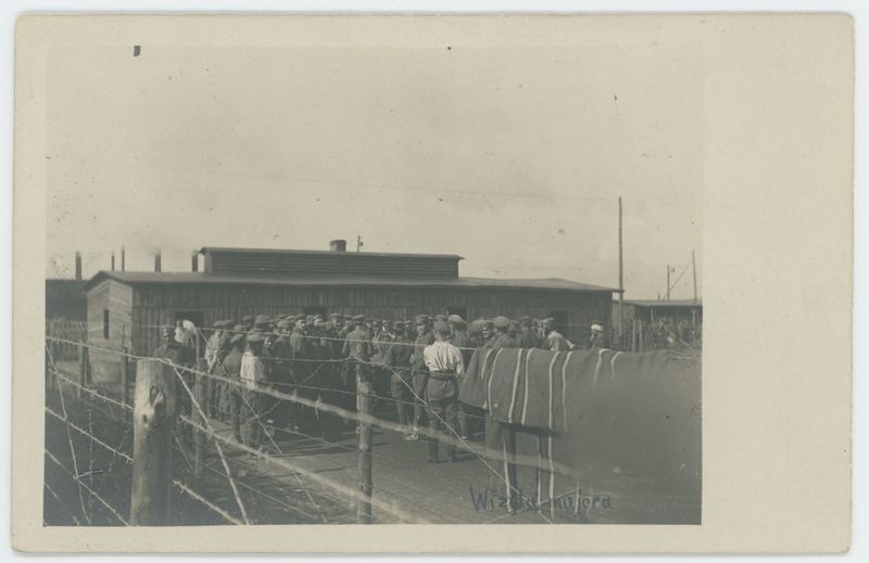 Wizyta majora w obozie jenieckim w Szczypiornie