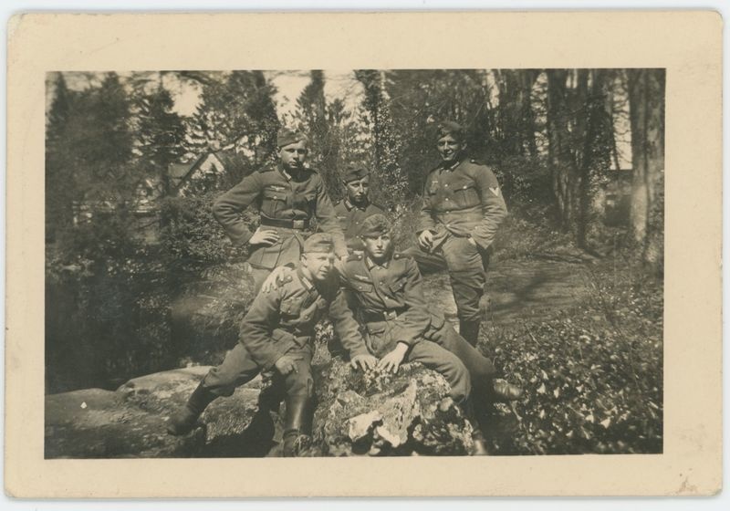 Grupa niemieckich żołnierzy w lesie