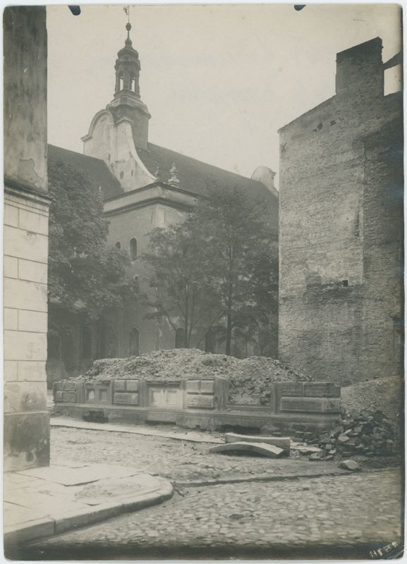 Ulica Rzeźnicza i nieistniejące dziś zabudowania przy ulicy św. Stanisława