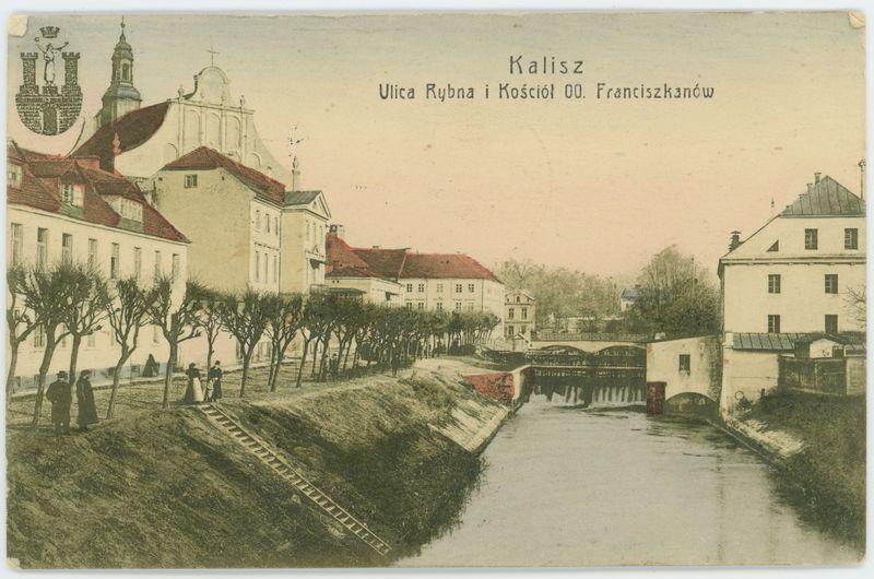 Ulica Rybna i kościół oo. Franciszkanów, Kalisz
