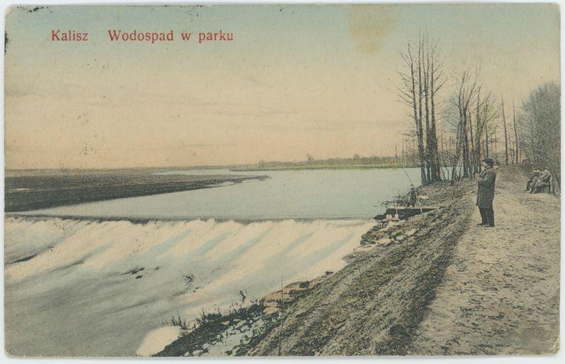 Wodospad w parku, Kalisz