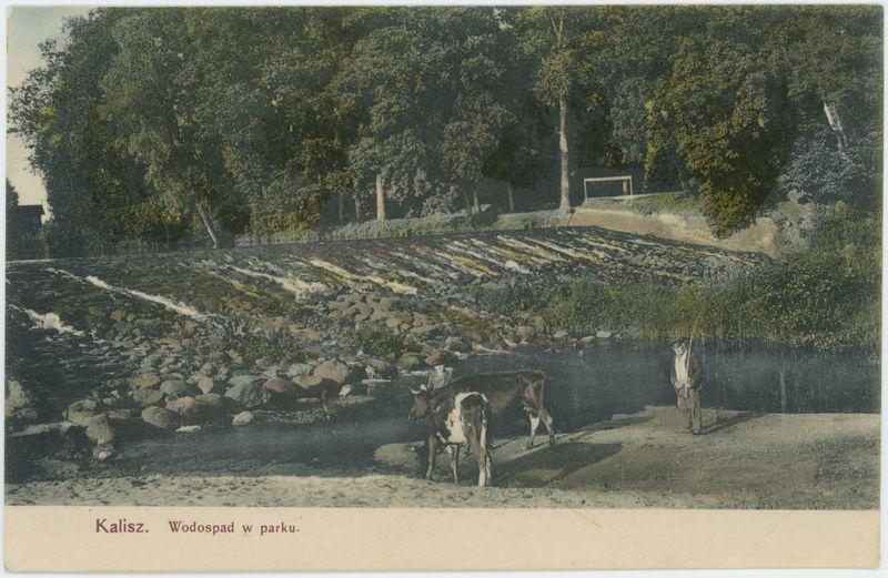 Wodospad w parku, Kalisz