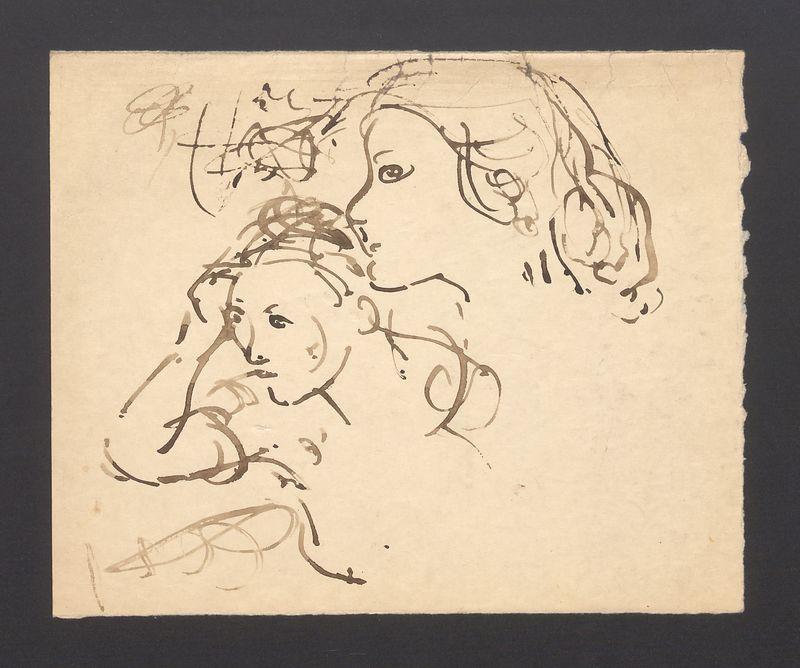 Szkice głów kobiecych