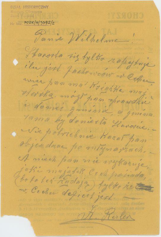 Ulotka dotycząca porad bezpłatnych lekarza Józefa Korczaka-Ziółkowskiego