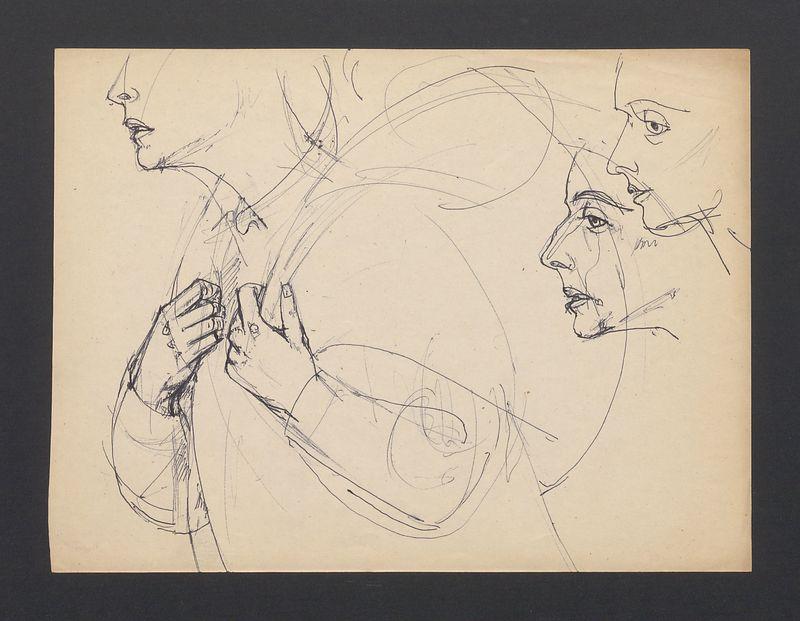 Szkice postaci i głów kobiecych