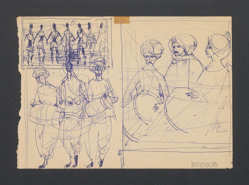 Szkice postaci męskich i kobiecych