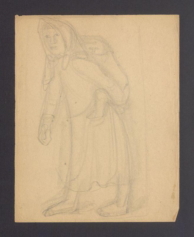 Kobieta z dzieckiem; Posiłek na polu