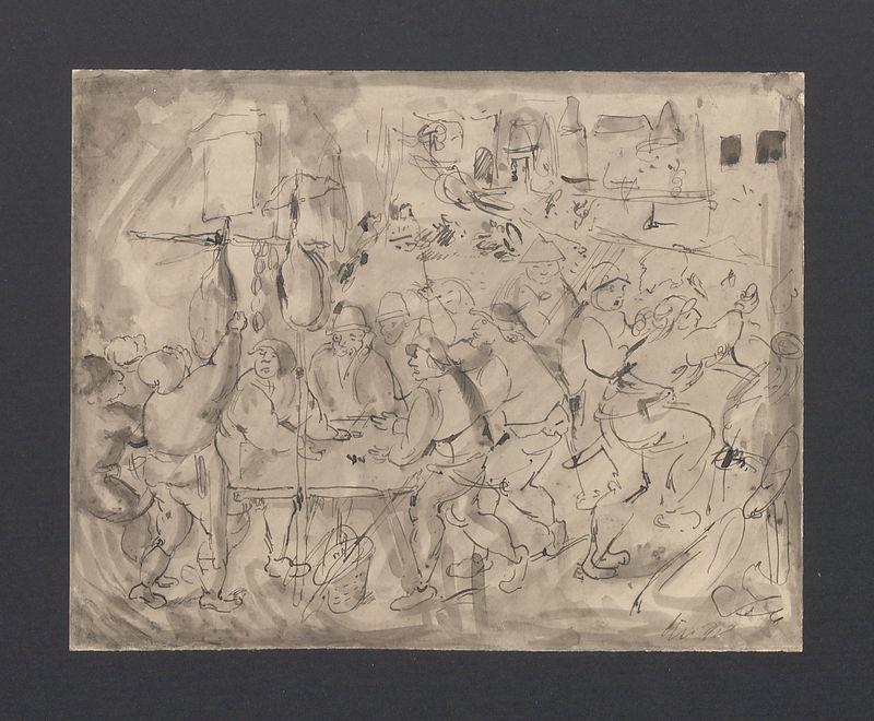 Scena rodzajowa na targu (?)