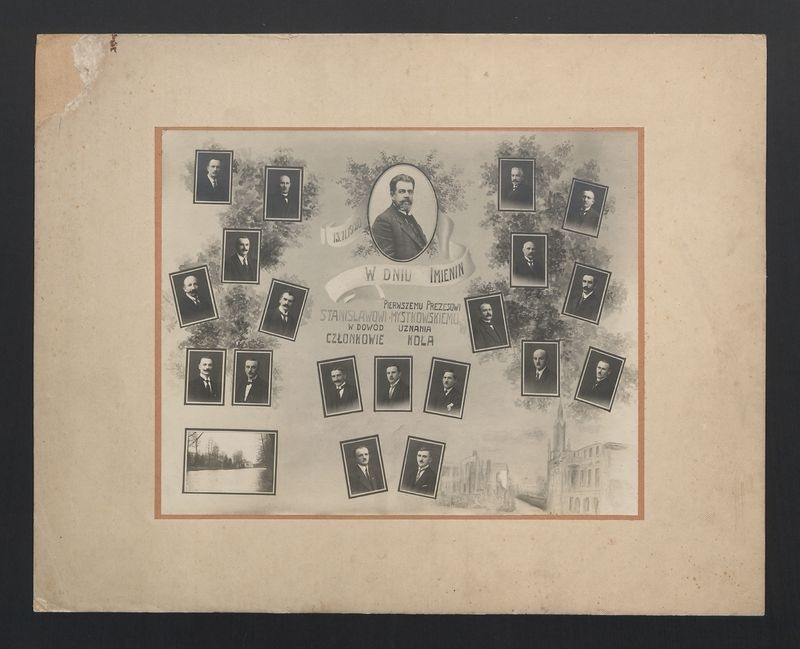 W dniu imienin Pierwszemu Prezesowi Stanisławowi Mystkowskiemu w dowód uznania członkowie koła
