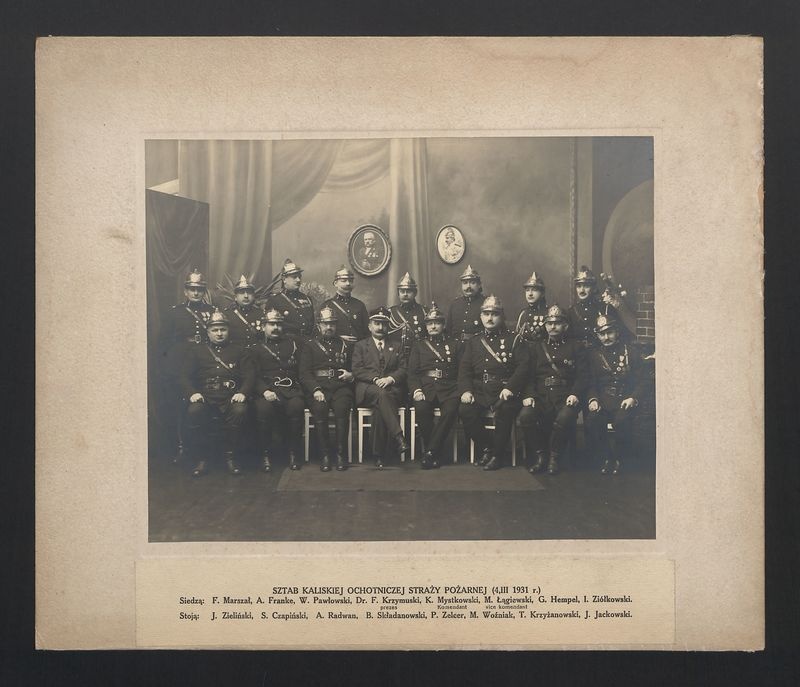 Sztab Kaliskiej Ochotniczej Straży Pożarnej (4.III.1931 r.)