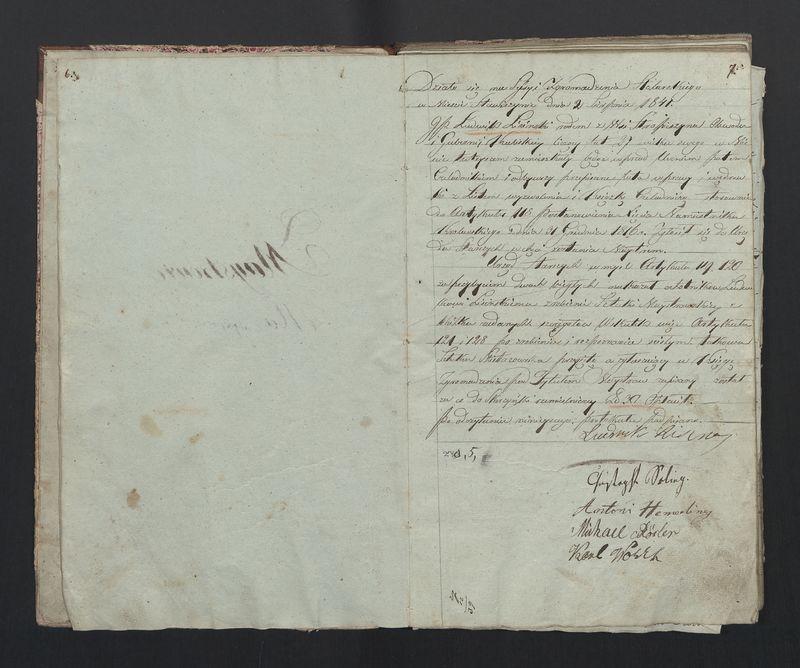 Książka protokołów Zgromadzenia Stolarskiego od 1841 r.