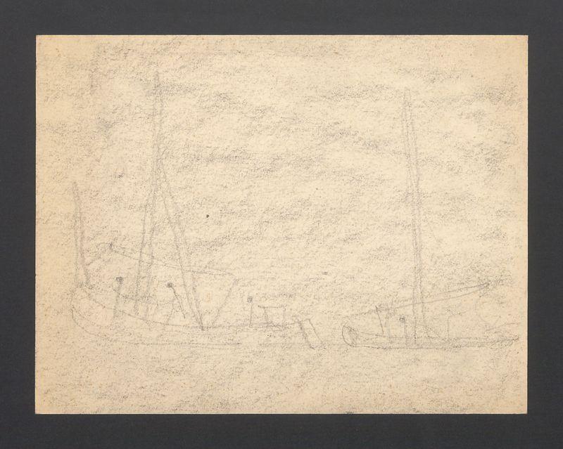 Szkice łodzi i motywów morskich 