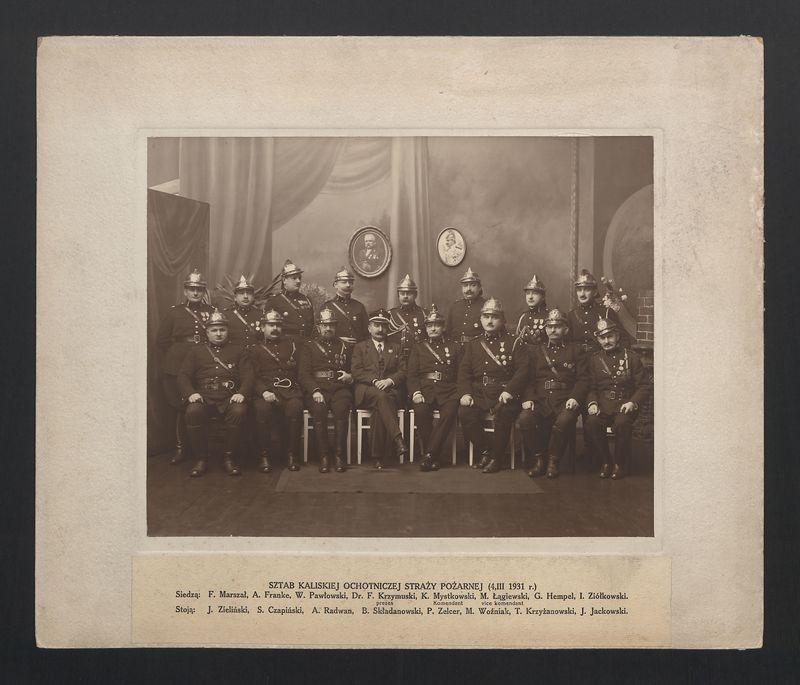 Sztab Kaliskiej Ochotniczej Straży Pożarnej (4.III.1931 r.)
