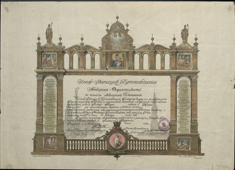 Dylom Cechowy Zgromadzenia Fortepian - Organmistrzów 