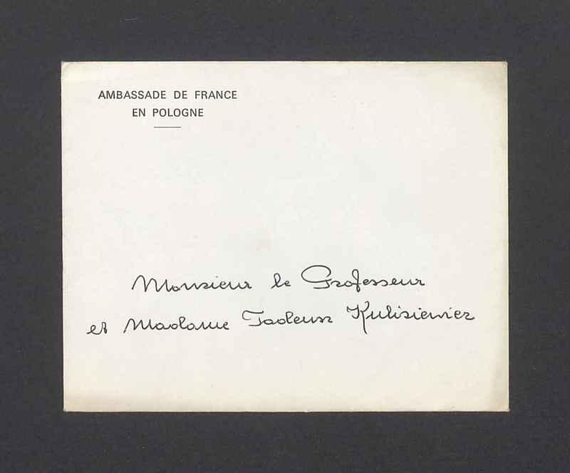 Koperta, nad. Ambassade de France en Pologne [...]
