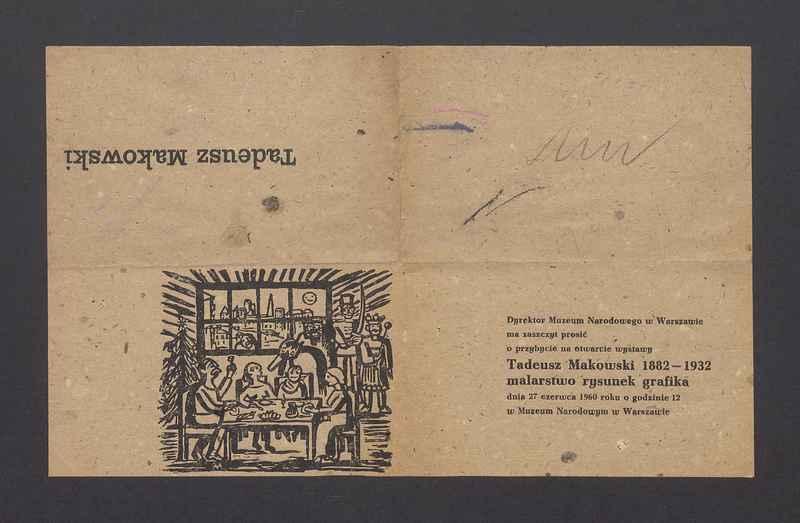 Zaproszenie na otwarcie wystawy "Tadeusz Makowski 1882-1932. Malarstwo rysunek grafika"