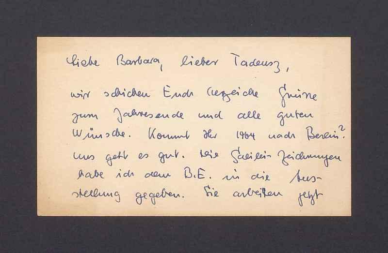 Liebe Barbara, Lieber Tadeusz