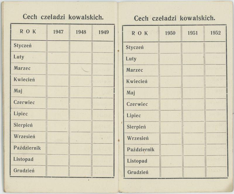Książeczka składek cechu kowalskiego