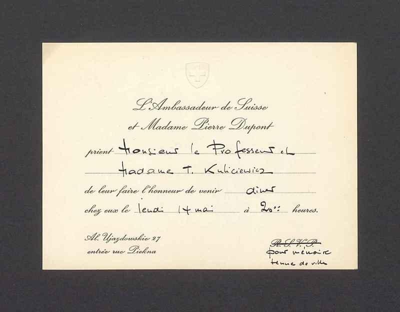 L'Abbassadeur de Suede et Madame Erik Kronvall