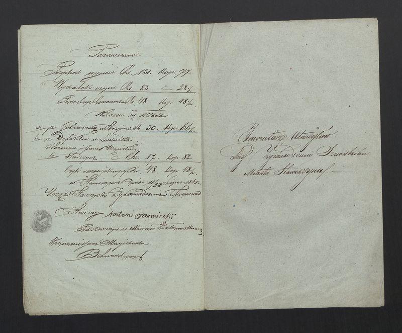 Rachunek Przychodu i Rozchodu roczny Zgromadzenia Szewskiego Okręgu Miasta Stawiszyn