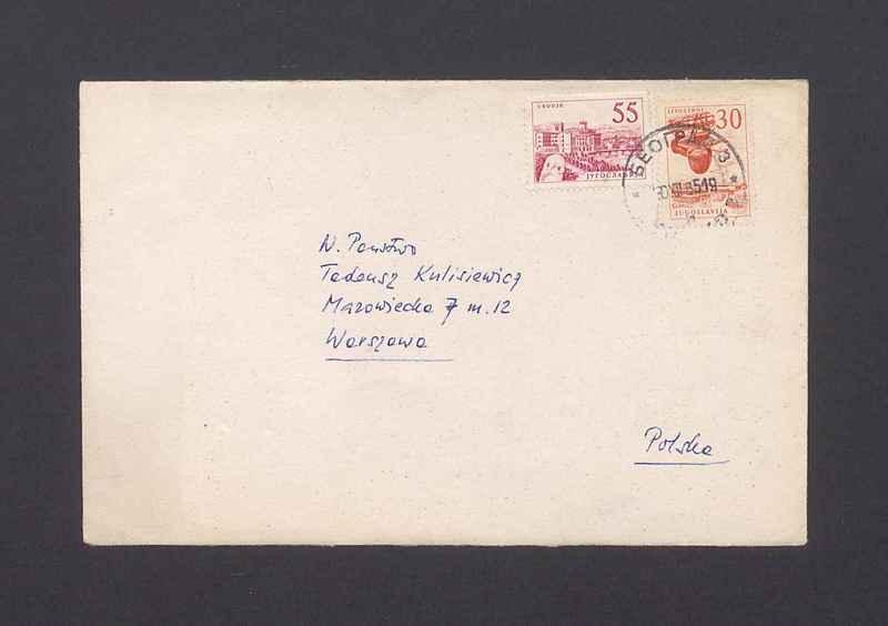 Koperta, adr. W. Państwo Tadeusz Kulisiewicz