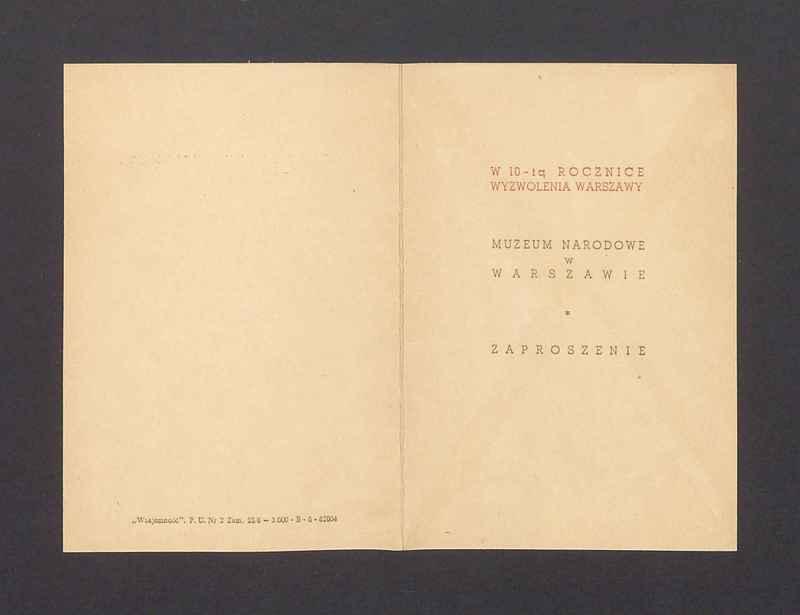 Zaproszenie na otwarcie powiększonej Narodowej Galerii Sztuki Polskiej
