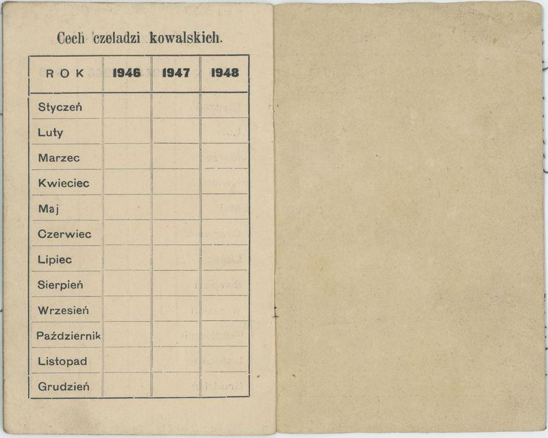 Książeczka składek cechu kowalskiego