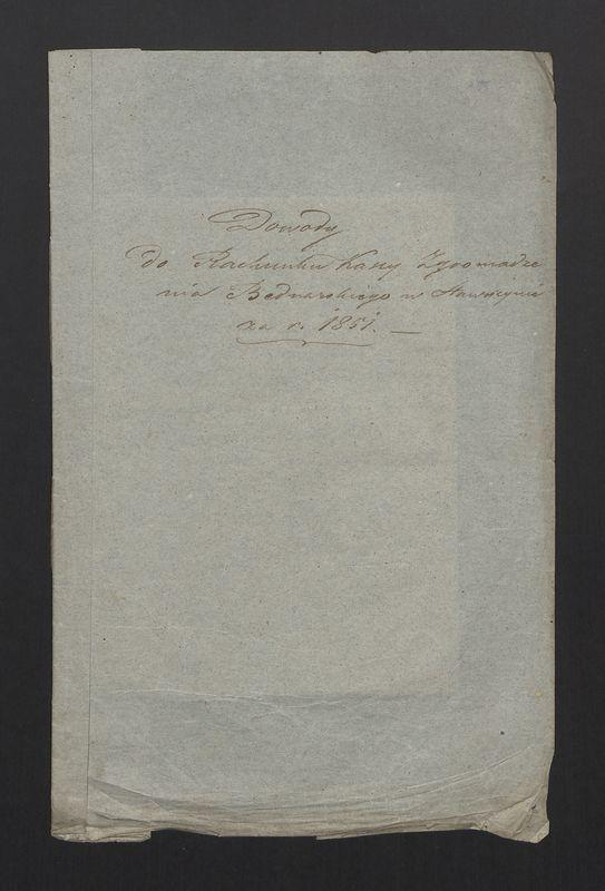 Wykaz Rezultatu Rachunku Skrzynki Rzemieślniczej Zgromadzenia Bednarskiego Okręgu i Miasta Stawiszyna za r. 1851