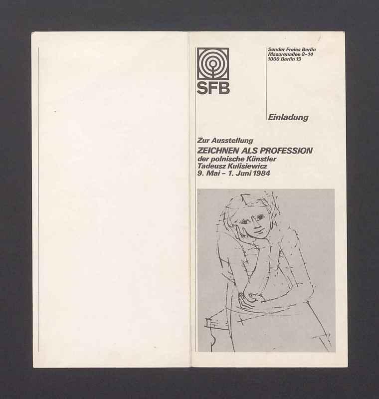 Einladung zur Ausstellung Zeichnen als Profession der polnische Kunstler Tadeusz Kulisiewicz