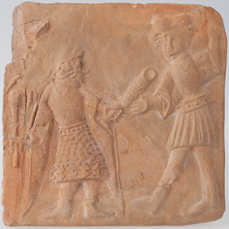 Kafel z wyobrażeniem księcia i błazna