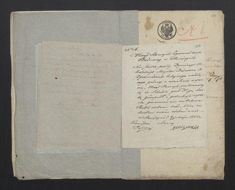 Dowody usprawiedliwiające wydatki przy Zgromadzeniu Bednarzy w mieście Stawiszynie przez rok 1857/60