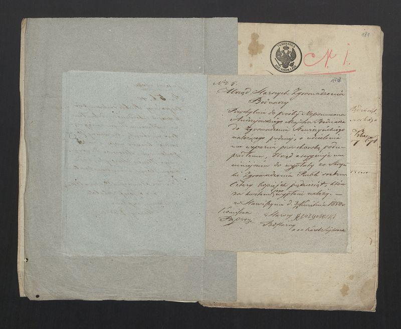 Dowody usprawiedliwiające wydatki przy Zgromadzeniu Bednarzy w mieście Stawiszynie przez rok 1857/60