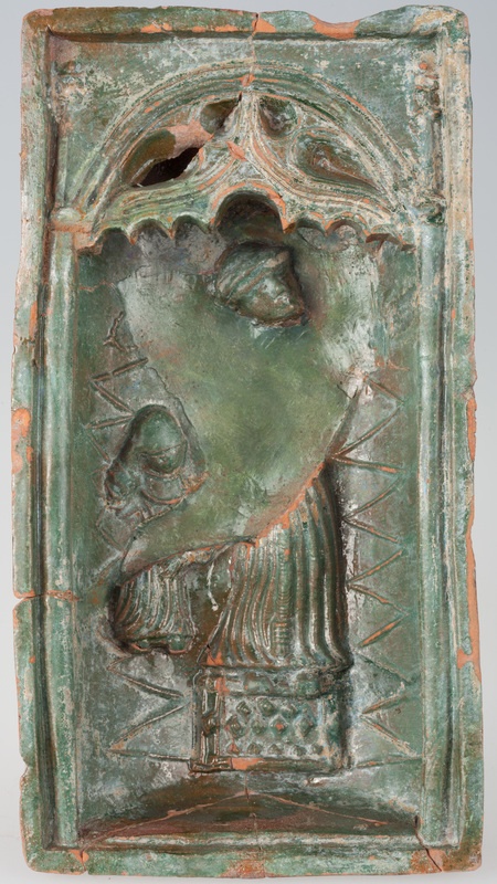 Kafel z wyobrażeniem mężczyzny z dzieckiem