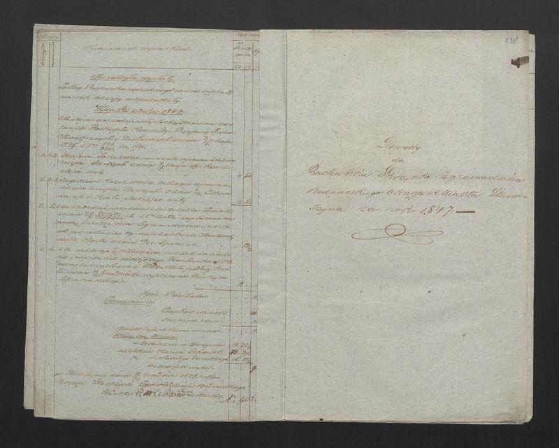 Wykaz Rachunku Skrzynki Rzemieślniczej Zgromadzenia Bednarskiego Okręgu i Miasta Stawiszyna za rok 1847