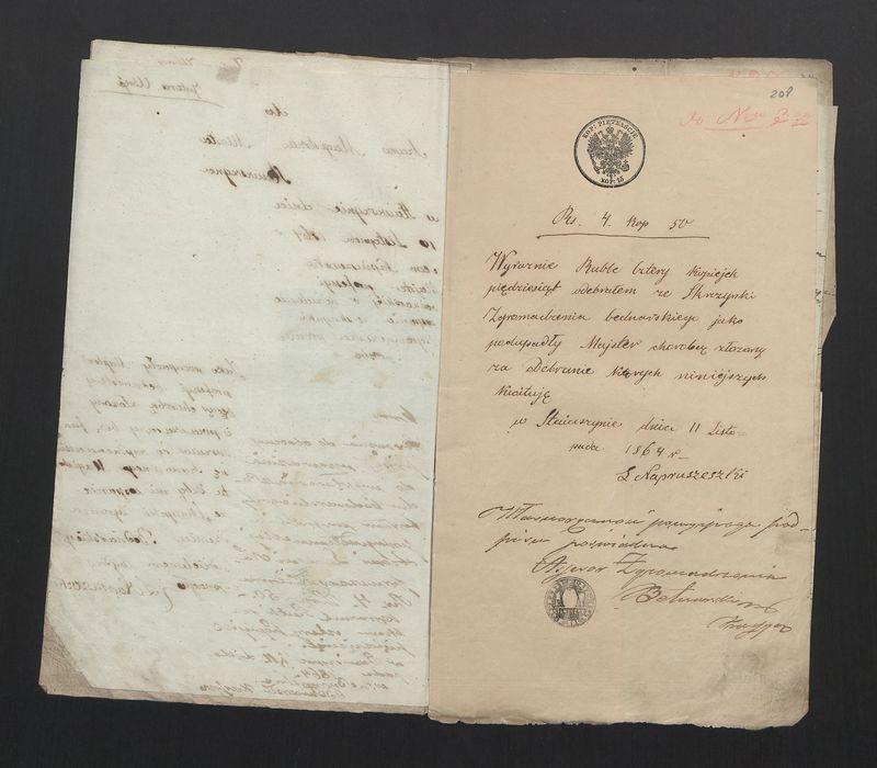 Dowody Usprawiedliwiające Rachunek Zgromadzenia Bednarzy w Mieście Stawiszynie uformowany za rok 1863, 1864 do dnia 11/23 Lipca 1865 r.