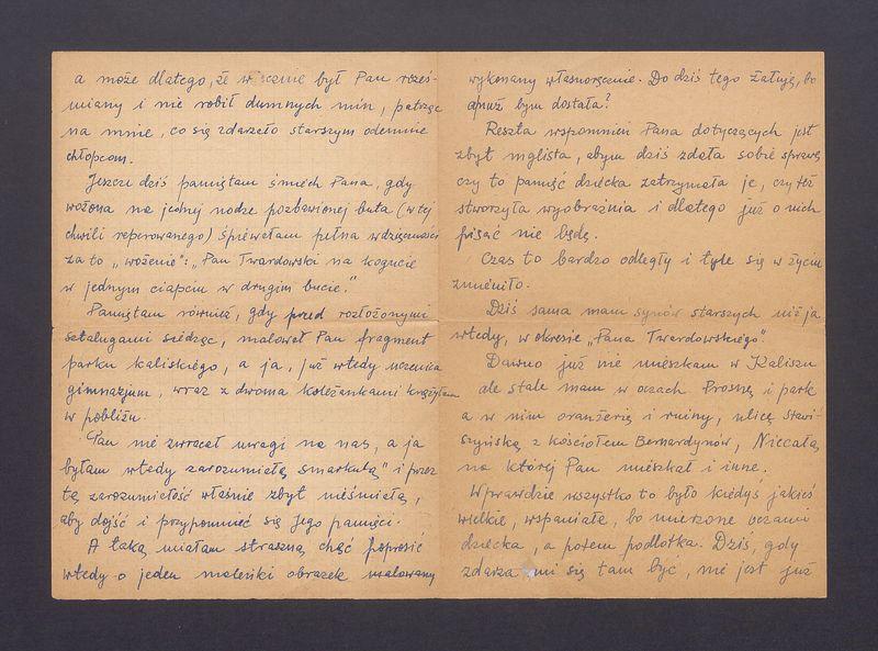 Szanowny Profesorze! Nie jestem wprawdzie jedną z uczennic [...]