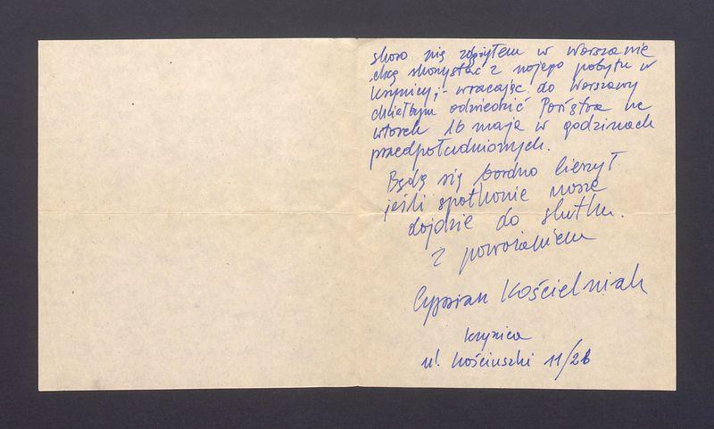 Drogi Panie Profesorze, swojego czasu ojciec mój [...]