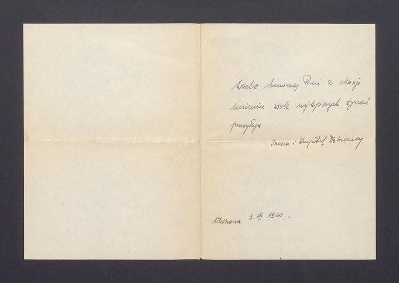 Wielce Szanownej Pani z okazji imienin [...]