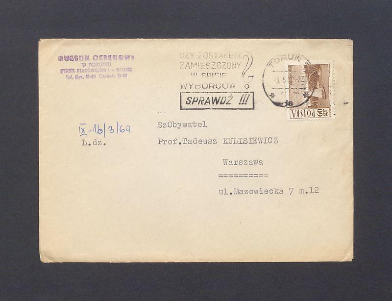 Koperta, nad. Muzeum Okręgowe w Toruniu