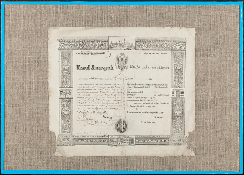 Dyplom czeladniczy Zgromadzenia Bednarskiego 