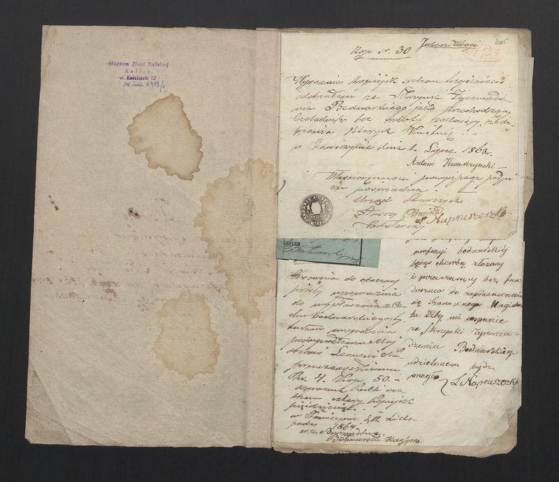 Dowody Usprawiedliwiające Rachunek Zgromadzenia Bednarzy w Mieście Stawiszynie uformowany za rok 1863, 1864 po dzień 11/23 Lipca 1865 r.