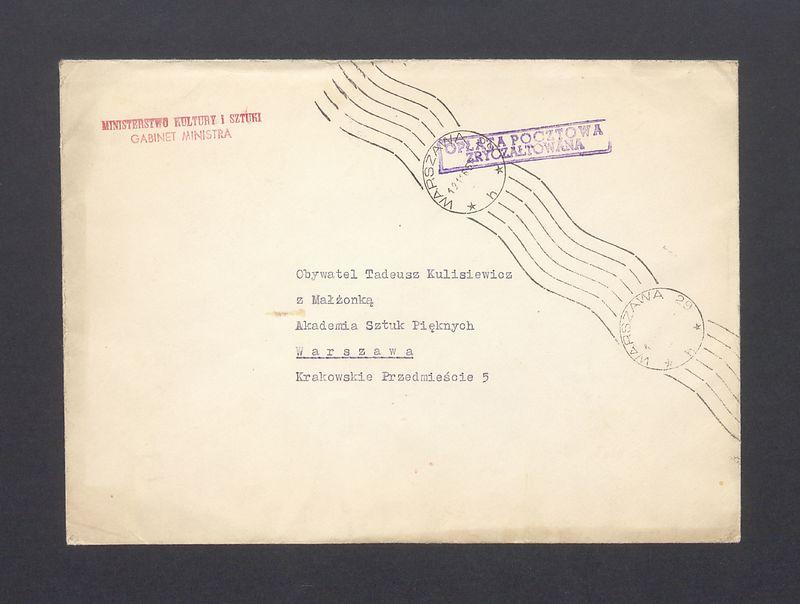 Koperta, nad. Ministerstwo Kultury i Sztuki