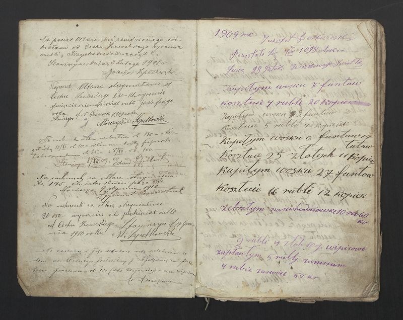 Książka Bractwa Dobrej Śmierci św. Walentego. Założona w roku 1881 przez ks. Teodora Meijera proboszcza parafii Stawiszyn