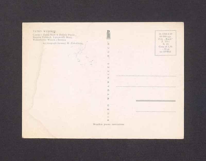 Tatry Wysokie. Czarny i Zadni Staw w Dolinie Pięciu Stawów Polskich