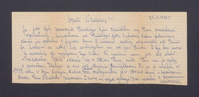 Ja jako były pracownik Pańskiego Ojca [...]