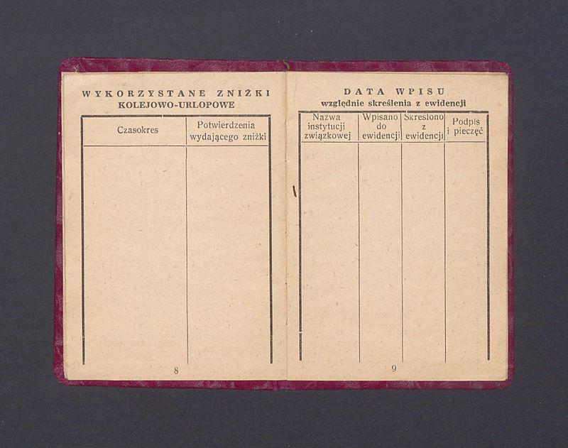 Związek Nauczycielstwa Polskiego: legitymacja 