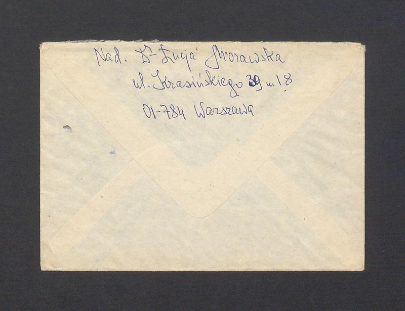 Koperta, adr. W. Pani Barbara Kulisiewicz