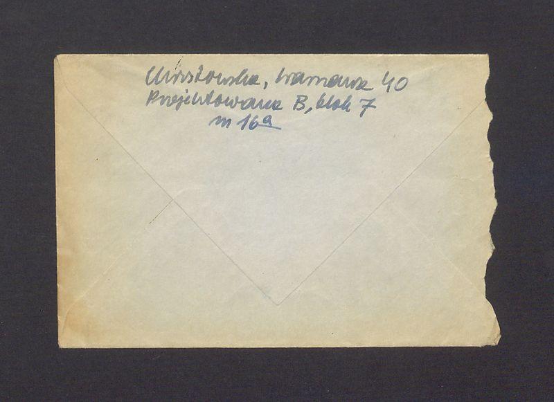 Koperta, adr. W. Pan prof. Tadeusz Kulisiewicz