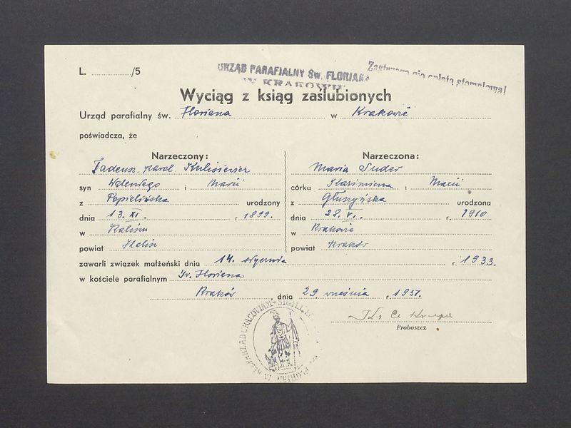 Wyciąg z księgi zaślubin